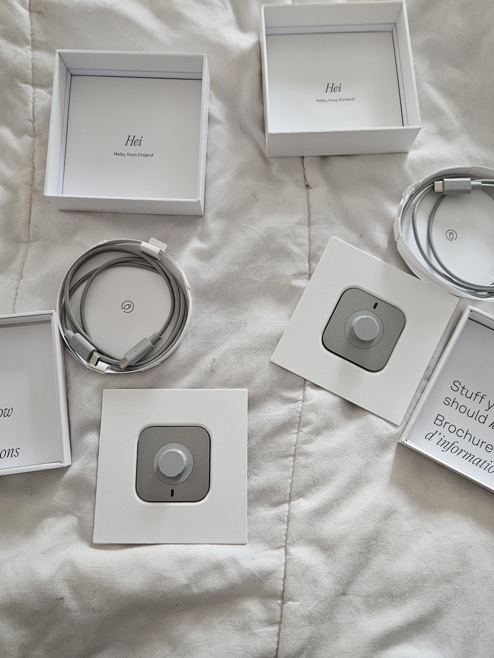 Oura Magnetic Smart Button Chargers & USB-C Cables -Light Gray- BOGO- 2 For 1